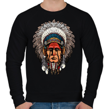 PRINTFASHION Indián  - Férfi pulóver - Fekete férfi pulóver, kardigán