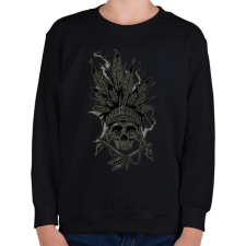 PRINTFASHION Indián koponya - Gyerek pulóver - Fekete gyerek pulóver, kardigán