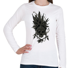 PRINTFASHION Indián koponya - Női hosszú ujjú póló - Fehér női póló