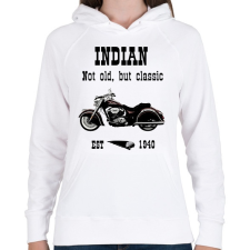 PRINTFASHION INDIAN MOTORCYCLE - Női kapucnis pulóver - Fehér női pulóver, kardigán
