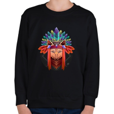 PRINTFASHION Indián róka - Gyerek pulóver - Fekete gyerek pulóver, kardigán