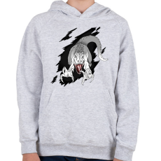 PRINTFASHION Indominus rex - Gyerek kapucnis pulóver - Sport szürke