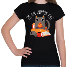 PRINTFASHION Indoor cat - Női póló - Fekete