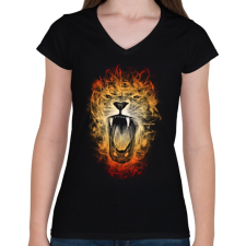 PRINTFASHION Inferno - Női V-nyakú póló - Fekete női póló