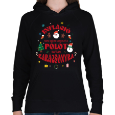 PRINTFASHION Infláció és karácsony - Női kapucnis pulóver - Fekete női pulóver, kardigán