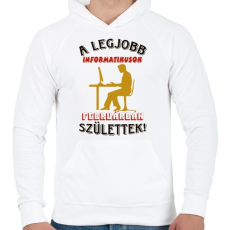 PRINTFASHION Informatikus férfi szülinapja február - Férfi kapucnis pulóver - Fehér