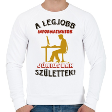 PRINTFASHION Informatikus férfi szülinapja június - Férfi pulóver - Fehér