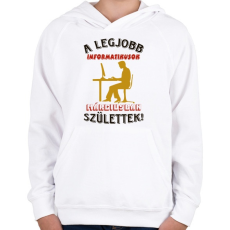 PRINTFASHION Informatikus férfi szülinapja március - Gyerek kapucnis pulóver - Fehér
