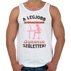 PRINTFASHION Informatikus nő szülinapja április - Férfi atléta - Fehér