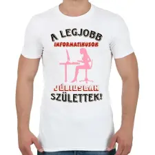 PRINTFASHION Informatikus nő szülinapja július - Férfi póló - Fehér férfi póló