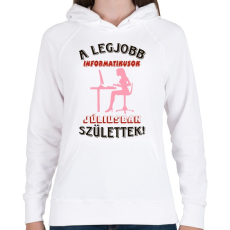PRINTFASHION Informatikus nő szülinapja július - Női kapucnis pulóver - Fehér