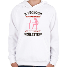 PRINTFASHION Informatikus nő szülinapja június - Gyerek kapucnis pulóver - Fehér