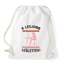 PRINTFASHION Informatikus nő szülinapja március - Sportzsák, Tornazsák - Fehér tornazsák