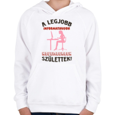 PRINTFASHION Informatikus nő szülinapja november - Gyerek kapucnis pulóver - Fehér gyerek pulóver, kardigán