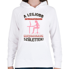 PRINTFASHION Informatikus  nő szülinapja november - Női kapucnis pulóver - Fehér