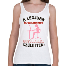 PRINTFASHION Informatikus nő szülinapja október - Női atléta - Fehér női trikó