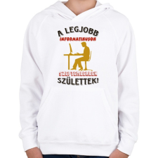 PRINTFASHION Informatikus szülinapja szeptember - Gyerek kapucnis pulóver - Fehér gyerek pulóver, kardigán