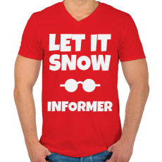 PRINTFASHION INFORMER - Férfi V-nyakú póló - Piros