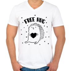 PRINTFASHION Ingyen ölelés - Süni - Férfi V-nyakú póló - Fehér