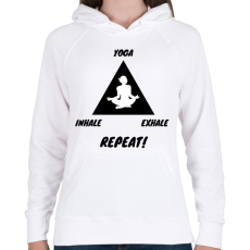 PRINTFASHION Inhale Exhale Repeat - Női kapucnis pulóver - Fehér