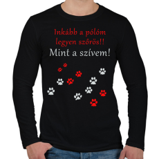 PRINTFASHION inkább a pólóm legyen szőrös - Férfi hosszú ujjú póló - Fekete