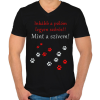 PRINTFASHION inkább a pólóm legyen szőrös - Férfi V-nyakú póló - Fekete