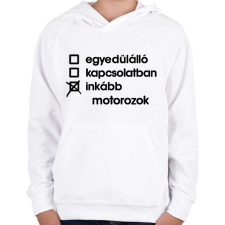 PRINTFASHION inkább - Gyerek kapucnis pulóver - Fehér gyerek pulóver, kardigán