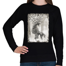 PRINTFASHION Inktober 2025 - A szörnyszarvas - Női pulóver - Fekete női pulóver, kardigán