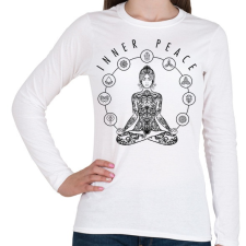 PRINTFASHION Inner Peace - Benső béke - Női hosszú ujjú póló - Fehér női póló