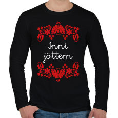 PRINTFASHION Inni jöttem - Férfi hosszú ujjú póló - Fekete