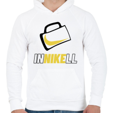 PRINTFASHION InNIKEll - Férfi kapucnis pulóver - Fehér férfi pulóver, kardigán