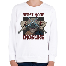 PRINTFASHION Inosuke Beast Mode - Gyerek pulóver - Fehér gyerek pulóver, kardigán