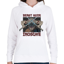 PRINTFASHION Inosuke Beast Mode - Női kapucnis pulóver - Fehér női pulóver, kardigán