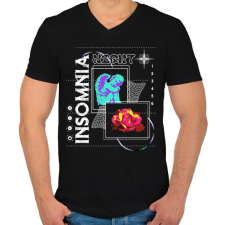 PRINTFASHION Insomnia - Férfi V-nyakú póló - Fekete férfi póló