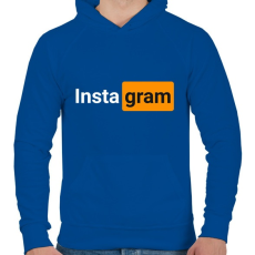 PRINTFASHION Insta Gram - Férfi kapucnis pulóver - Királykék