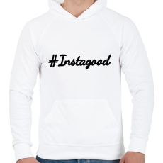 PRINTFASHION #Instagood - Férfi kapucnis pulóver - Fehér
