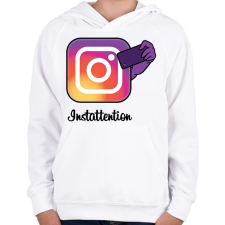 PRINTFASHION Instattention - Gyerek kapucnis pulóver - Fehér gyerek pulóver, kardigán