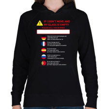 PRINTFASHION Instructions - Női kapucnis pulóver - Fekete női pulóver, kardigán