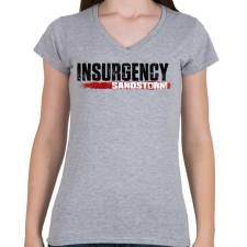 PRINTFASHION Insurgency - Sandstorm - Női V-nyakú póló - Sport szürke női póló