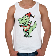 PRINTFASHION Integető karácsonyi t-rex - Férfi atléta - Fehér