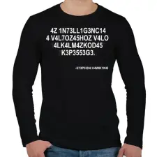 PRINTFASHION Intelligencia - Stephen Hawking - Férfi hosszú ujjú póló - Fekete férfi póló