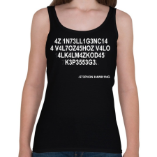 PRINTFASHION Intelligencia - Stephen Hawking - Női atléta - Fekete női trikó