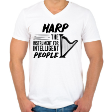 PRINTFASHION Intelligens emberek hangszere - Hárfa - Férfi V-nyakú póló - Fehér férfi póló