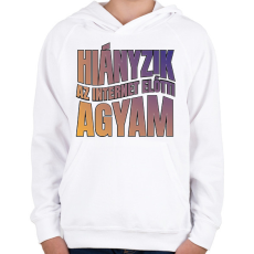 PRINTFASHION Internet előtti agyam - Gyerek kapucnis pulóver - Fehér