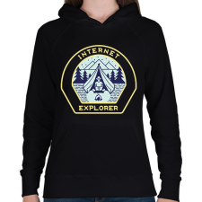 PRINTFASHION Internet explorer - Női kapucnis pulóver - Fekete női pulóver, kardigán