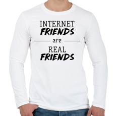 PRINTFASHION Internet friends - Férfi hosszú ujjú póló - Fehér