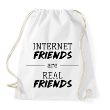 PRINTFASHION Internet friends - Sportzsák, Tornazsák - Fehér tornazsák