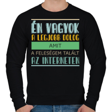 PRINTFASHION Interneten talált a feleségem - Férfi pulóver - Fekete