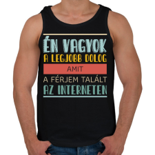 PRINTFASHION Interneten talált a férjem - Férfi atléta - Fekete atléta, trikó