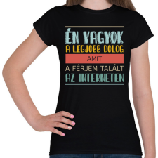 PRINTFASHION Interneten talált a férjem - Női póló - Fekete női póló